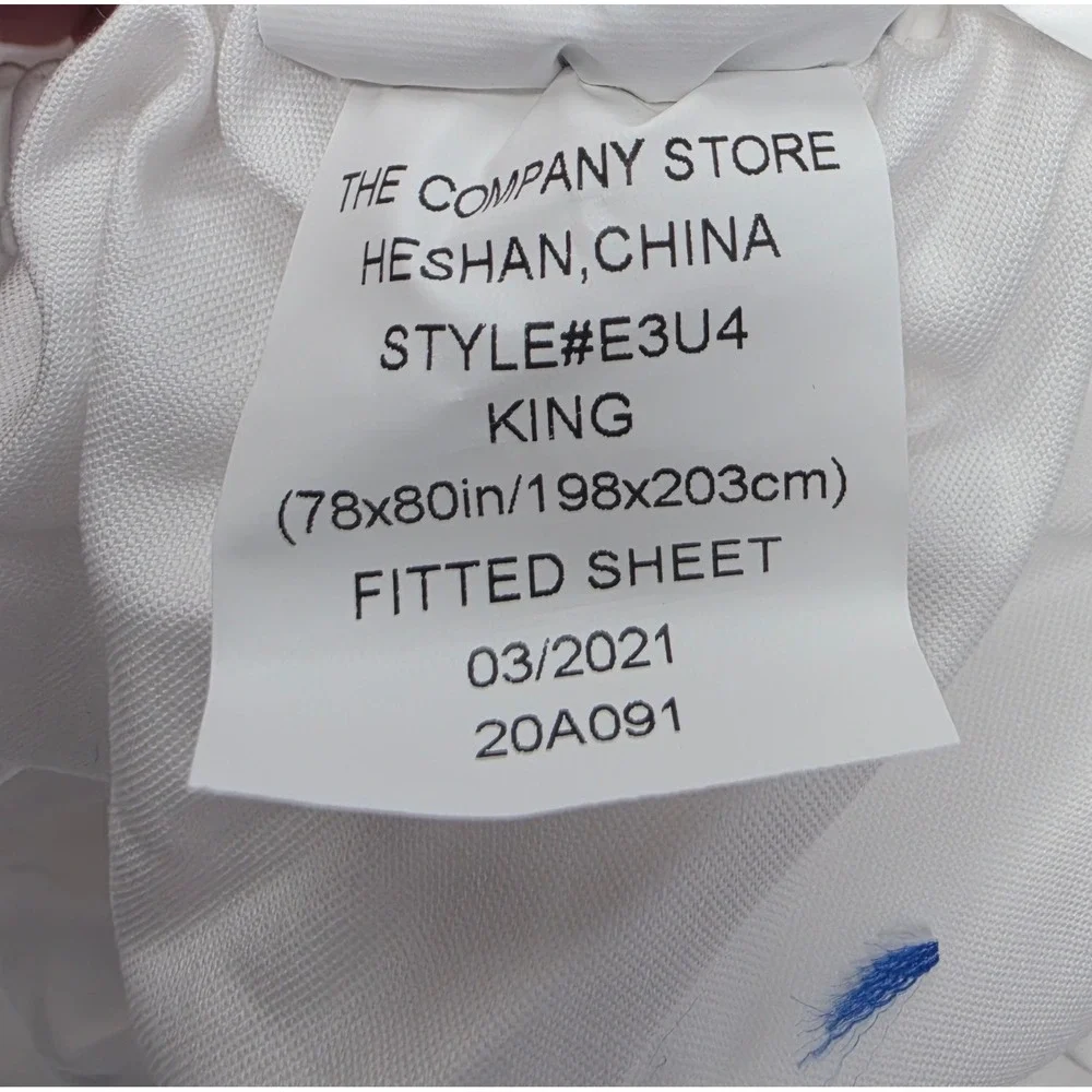 The Company Store Legends Hotel King Fitted Sheet White Supima Cotton Sateen